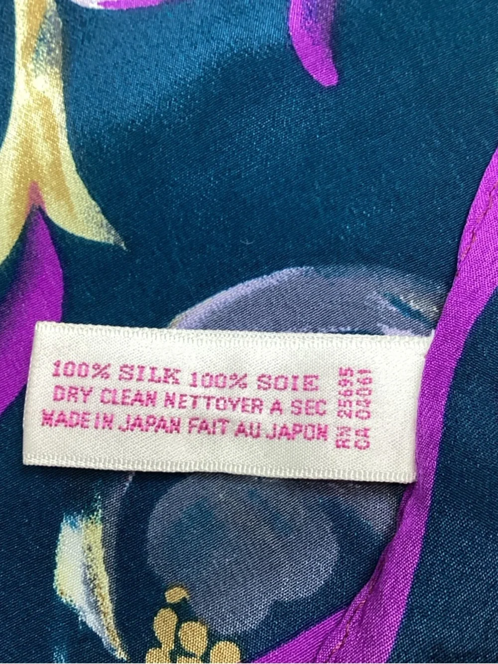Acute Colorful 100% Silk Scarf Made in Japan